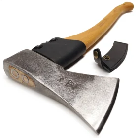 Lesnícka sekera - 1000 gramov - 60 cm násada z amerického hikoru - kožená ochrana - č. 0365